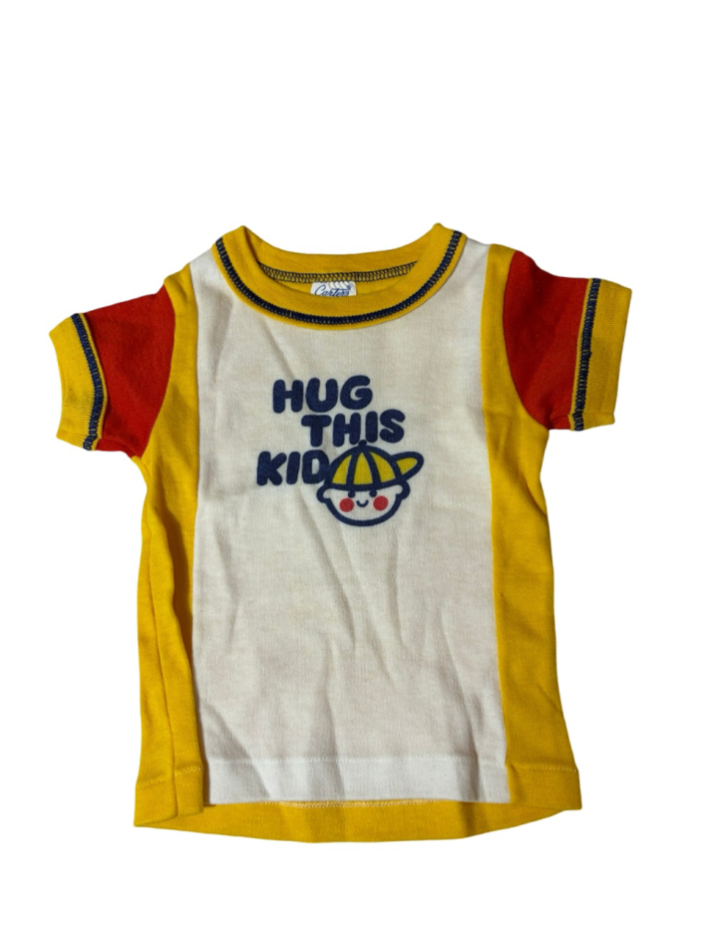Vintage Carter’s Made in USA Hug This Kid Ringer Tee 18M Retro 70s Baby